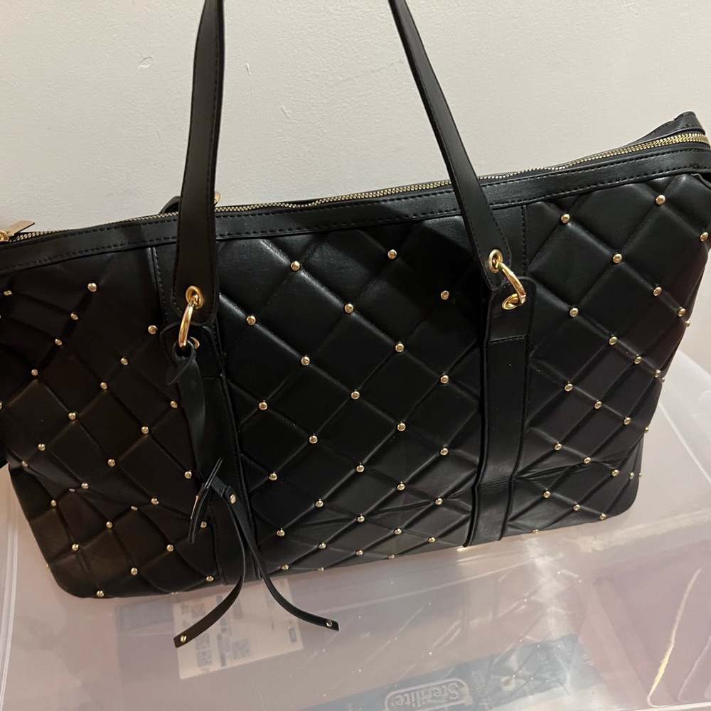 Beautiful black tote with gold studs